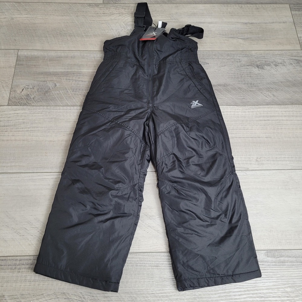 ZeroXposur Youth Snow Pants Overalls Bibs Unisex Size M 5/6 Black NEW With Tags